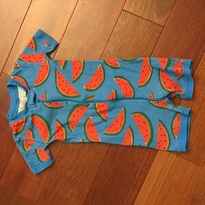 Hanna Andersson Pajamas Watermelon Zip Short Sleeve Onesie